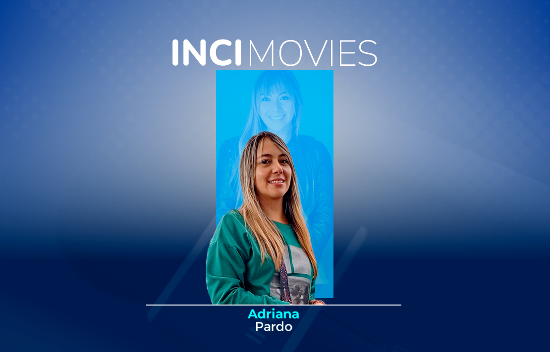 en un fondo azul está adriana pardo en la parte superior está el texto incimovies