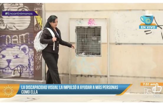 Captura de pantalla del programa Mañana Express donde conocimos la historia de Carmen Navas, quien perdió la vista