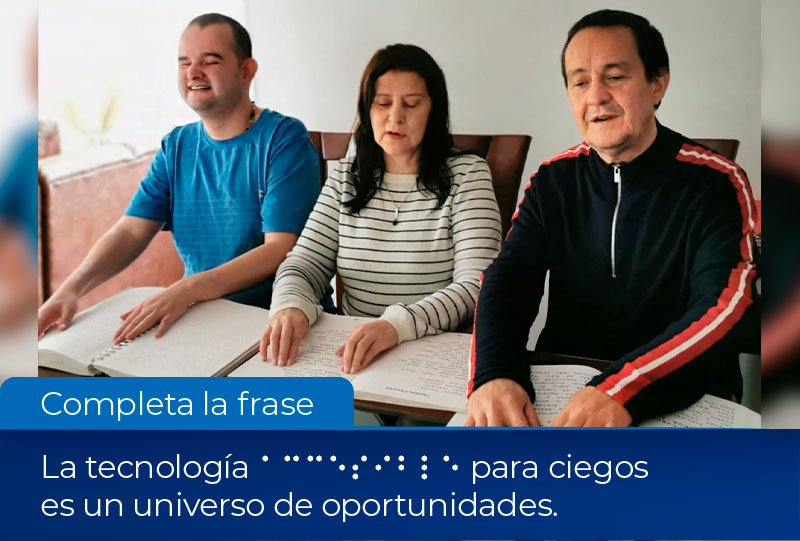 Fotografía, Personas con discapacidad visual leyendo en braille