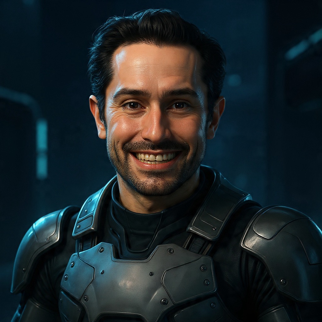 imagen tipo ia de Henry Díaz versión robot