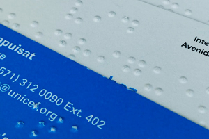 Imagen - Tarjeta Unicef impresa en Braille
