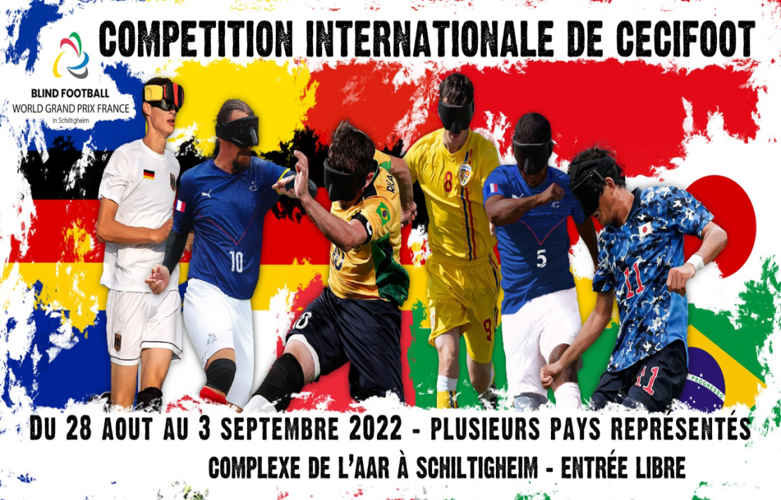 Balonn sonoro Competición internacional de fútbol ciegos del 28 de agosto al 3 de septiembre en Francia. Brasil campeón Japón subcampeón Francia tercer lugar