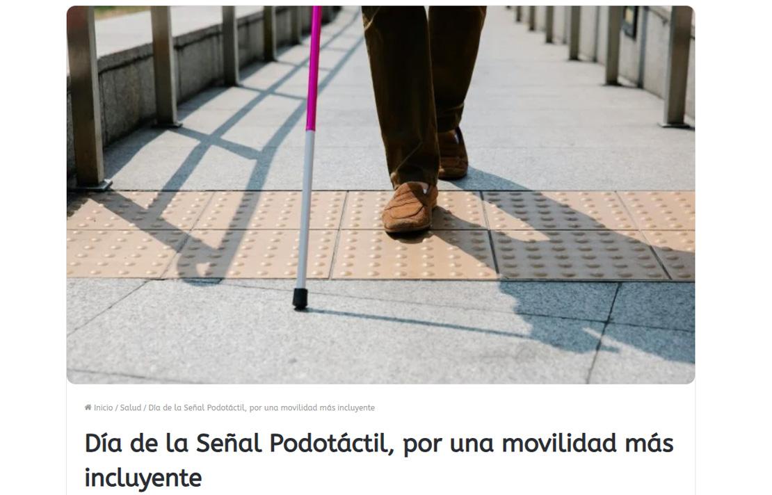 Captura de pantalla del portal Noticias en Línea que publico la nota - Día de la Señal Podotáctil, por una movilidad más incluyente.