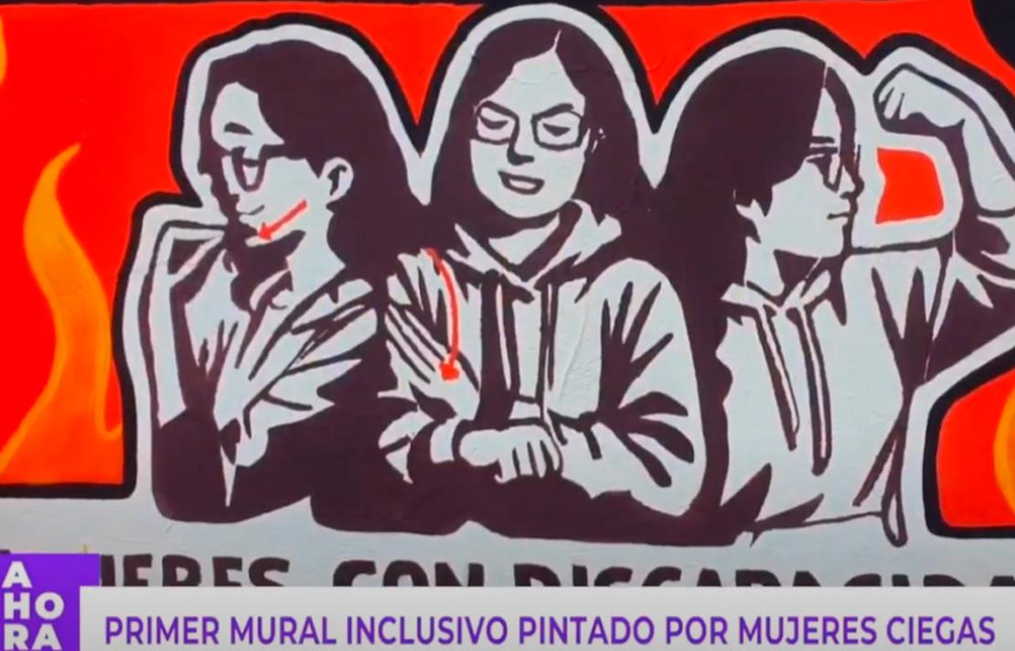 Imagen del primer mural sensorial con lenguaje braille en Bogotá, que fue el tema central de la nota hecha por el Canal Capital