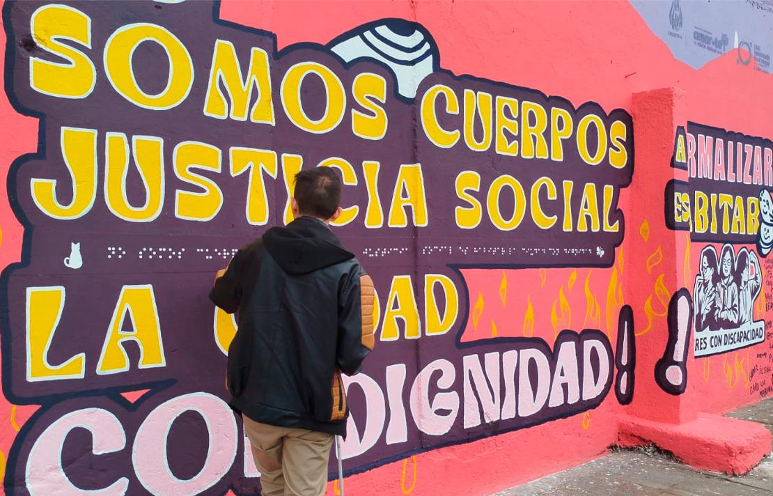 Primer mural con braille en Bogotá, ubicado en la localidad de Barrios Unidos