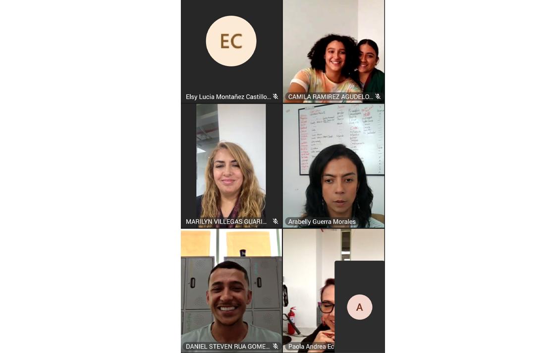 Captura de pantalla de la reunión virtual llevada a cabo entre funcionarios del INCI y servidores del programa Makia de la Alcaldía de Rionegro