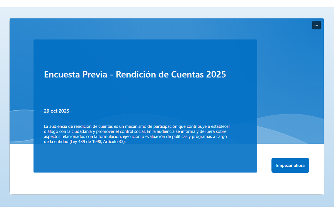 Formulario encuesta Rendición de Cuentas 2025