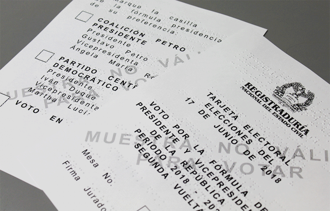 Tarjeta electoral en braille