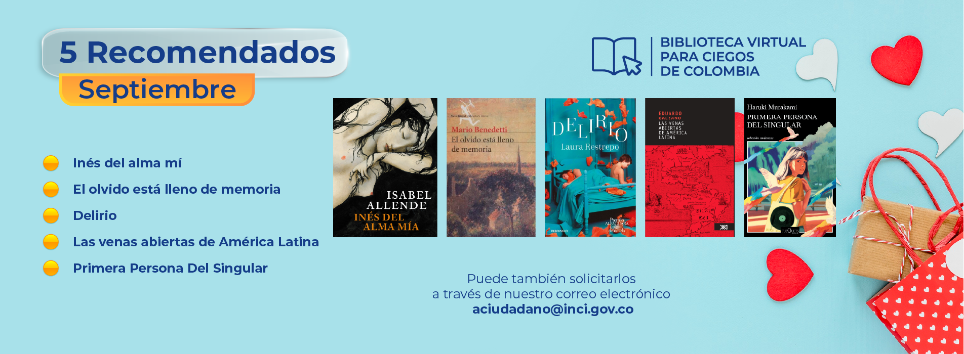Libros recomendados para el mes de septiembre