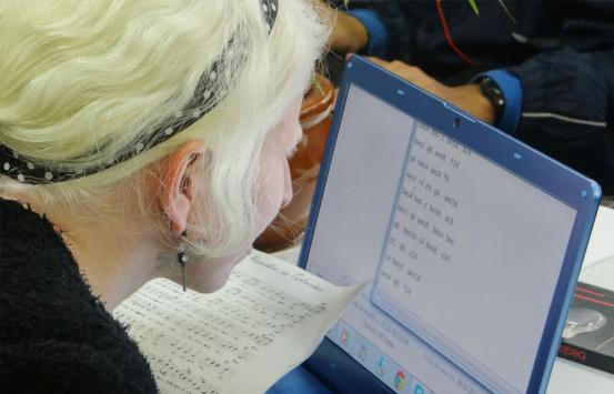 Fotografía, Persona con baja visión usando un computador