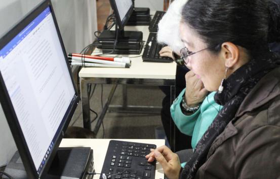 Fotografía, Persona con baja visión usando un computador