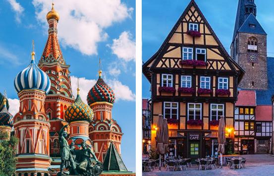 Fotografía, Fachadas representativas de la arquitectura de cada país