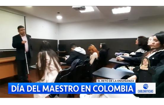 Doctor Carlos Parra Dussan em nota para noticiero Cablenoticias habla del día del maestro