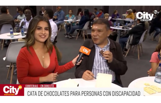 Captura de pantalla nota de City Tv Chocoshow 2023 Director del INCI, doctor Carlos Parra Dussan visitó esta feria organizada por FEDECACAO y Corferias