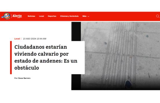 Nota Alerta Bogotá - nota sobre el Día Mundial del Peatón que se celebró el pasado 17 de agosto