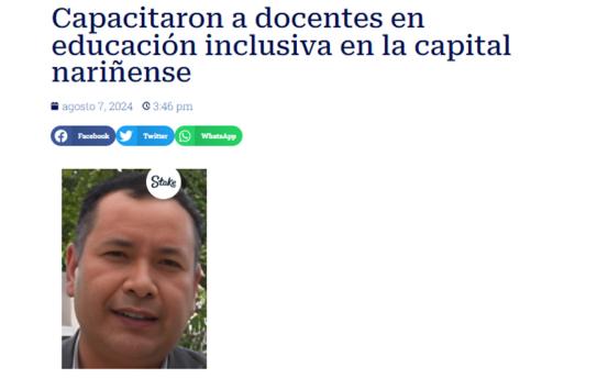 En el portal HSB Noticias de la ciudad de Pasto se dio a conocer el trabajo que se realiza desde el Instituto Nacional para Ciegos, en tema de capacitaciones.