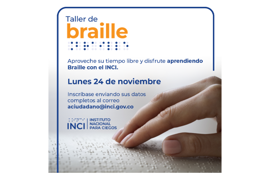 El INCI realizará el 24 de noviembre taller de Braille, abierta las inscripciones