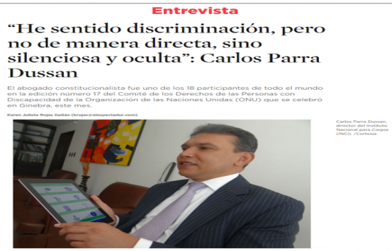 Portada de la entrevista a Carlos Parra Dussan