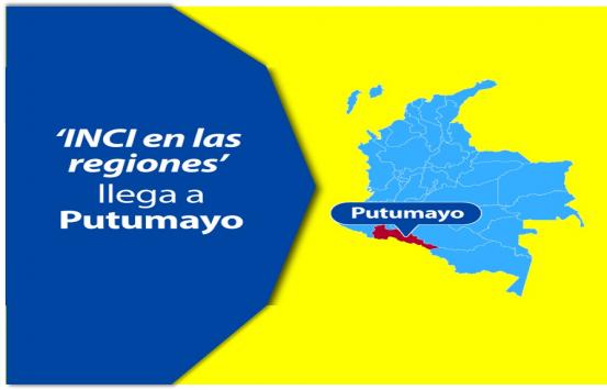 Mapa de Colombia donde se resalta el departamento del putumayo