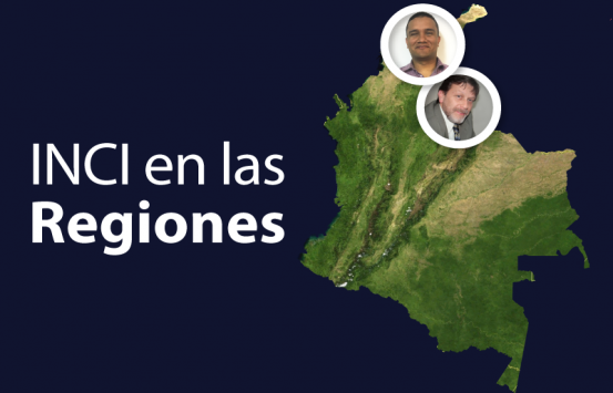 Mapa de Colombia con las regiones en las que se trabajó
