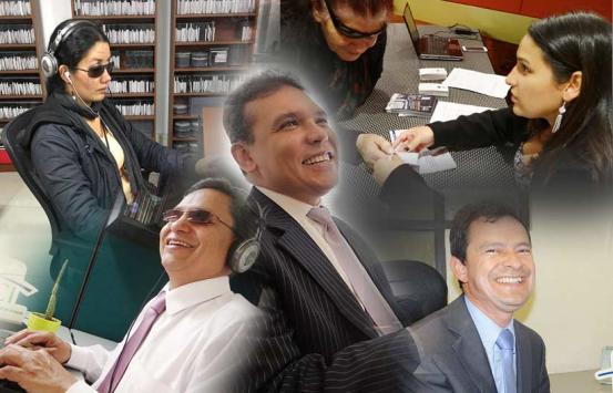 Funcionarios del INCI con discapacidad visual