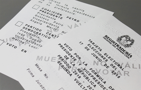 Tarjeta electoral en braille